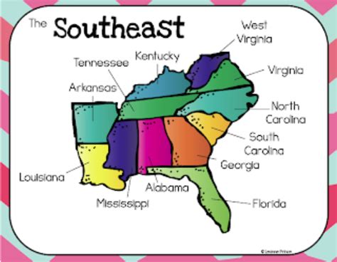 Map of the Southeast Region